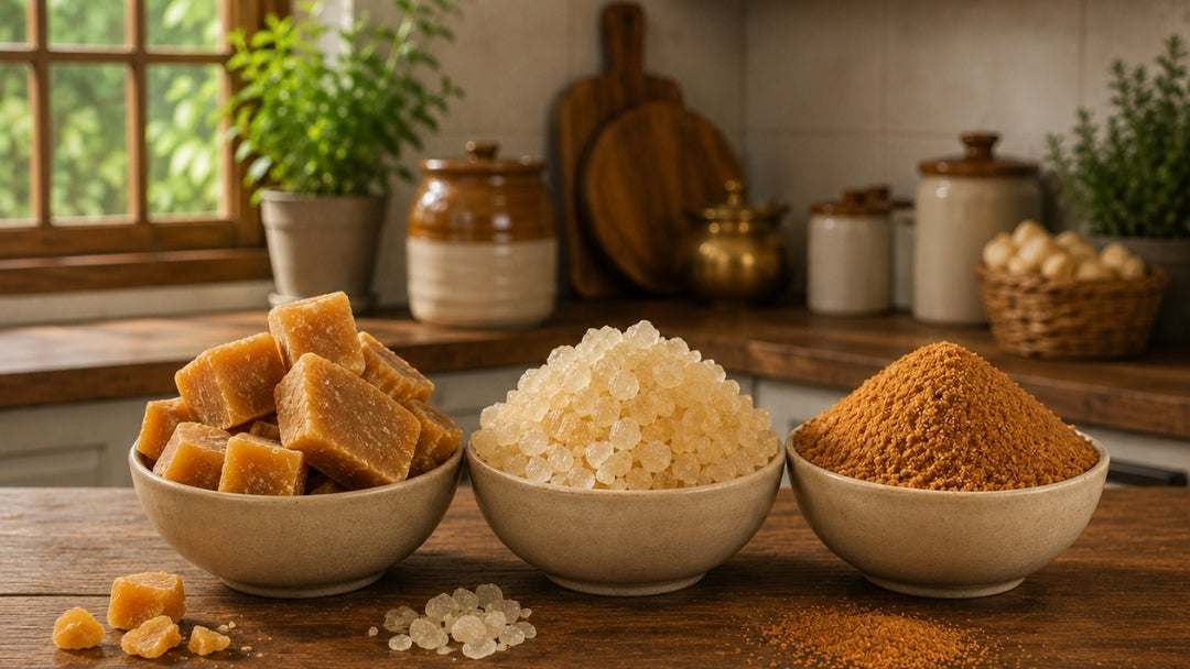 Image of Best Natural Sugar Substitute for Everyday Use: Jaggery vs Khandsari vs Coconut Sugar