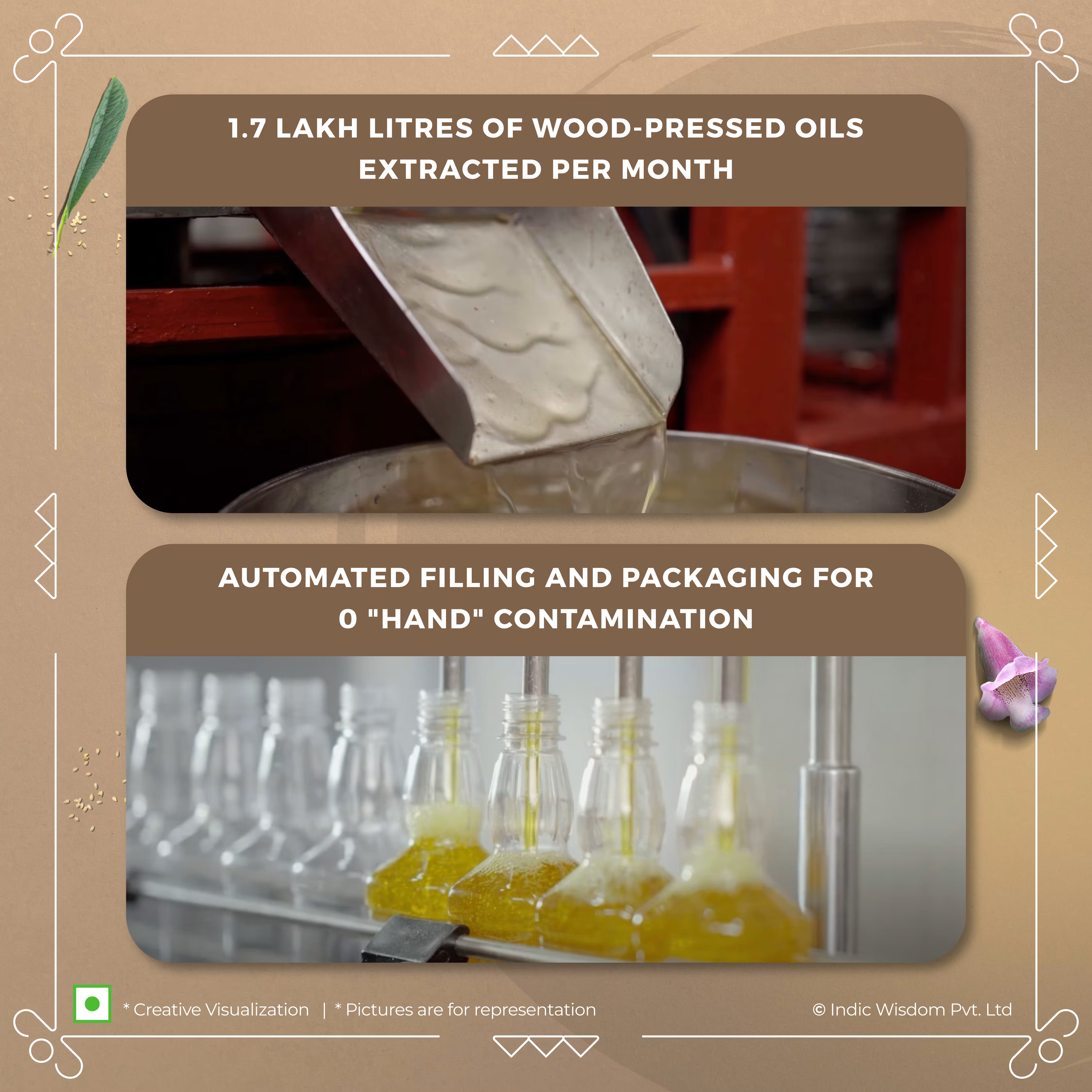Image of Wood Pressed White Sesame Oil (Cold Pressed White Sesame Oil - Extracted on Wooden Churner)