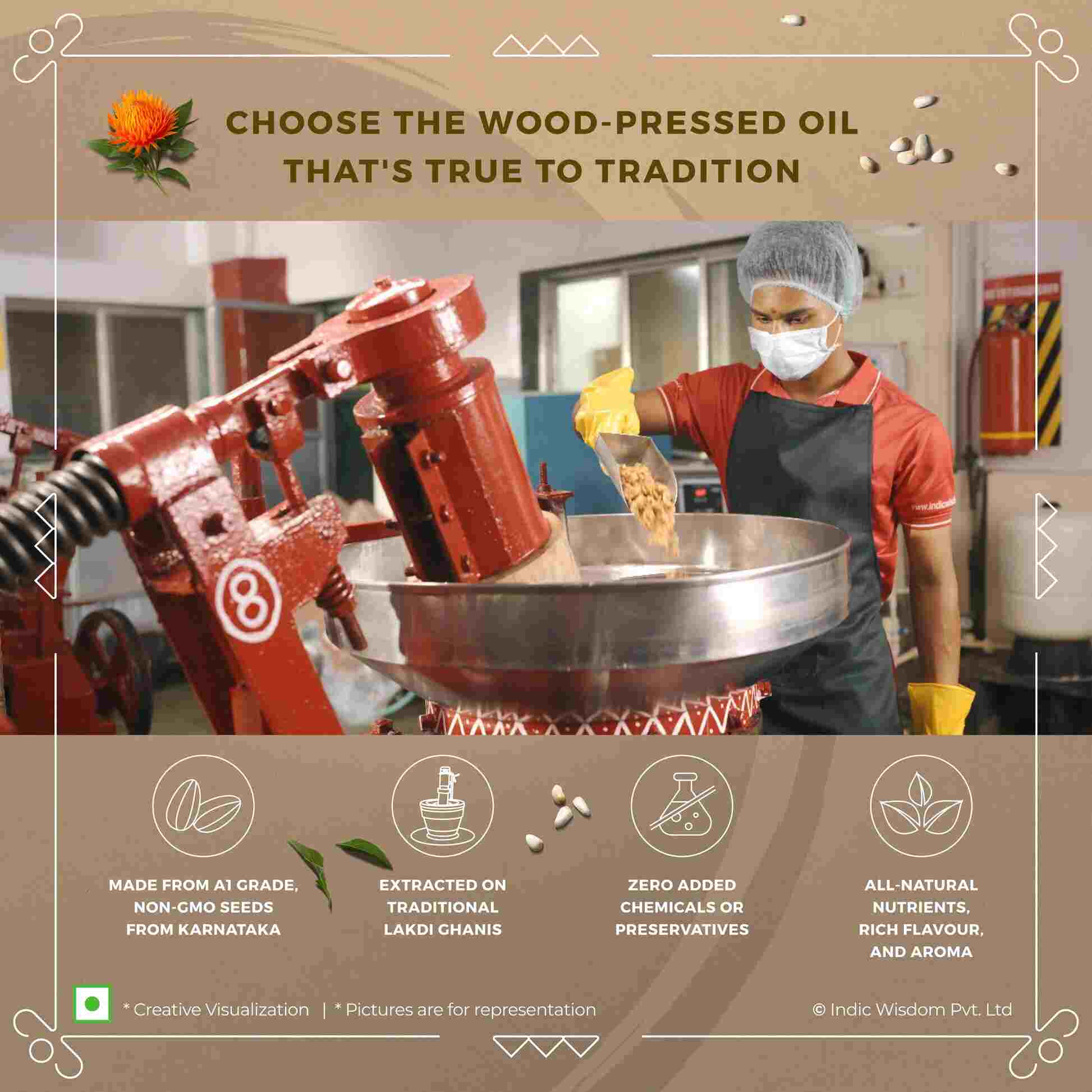 Image of Wood Pressed Safflower Oil (Cold Pressed)