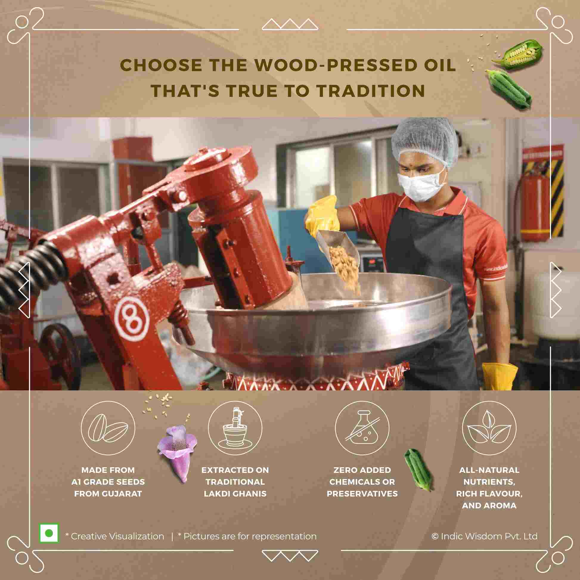 Image of Wood Pressed White Sesame Oil (Cold Pressed)
