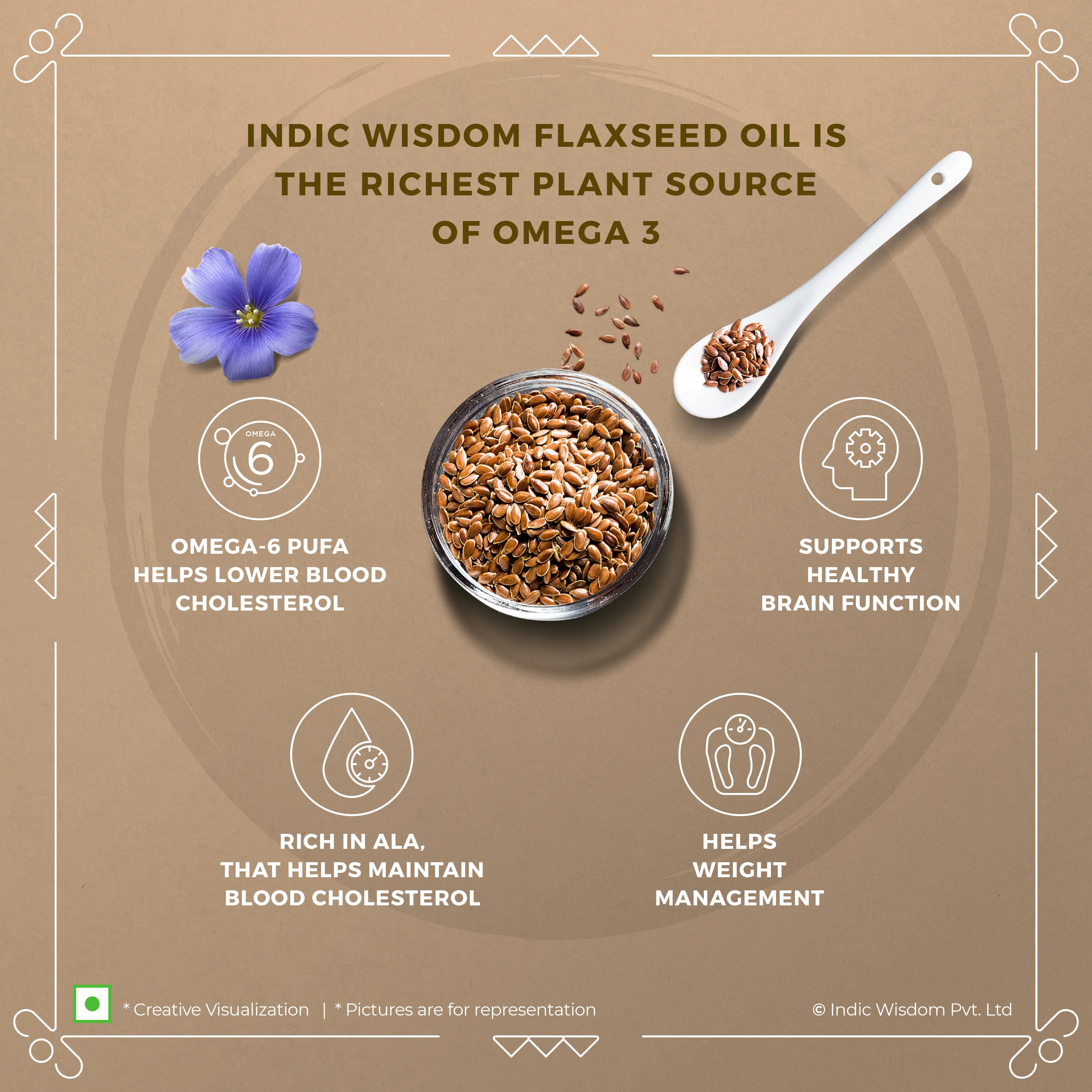 Image of Wood Pressed Flaxseed Oil (Cold Pressed Flaxseed Oil - Extracted on Wooden Churner)