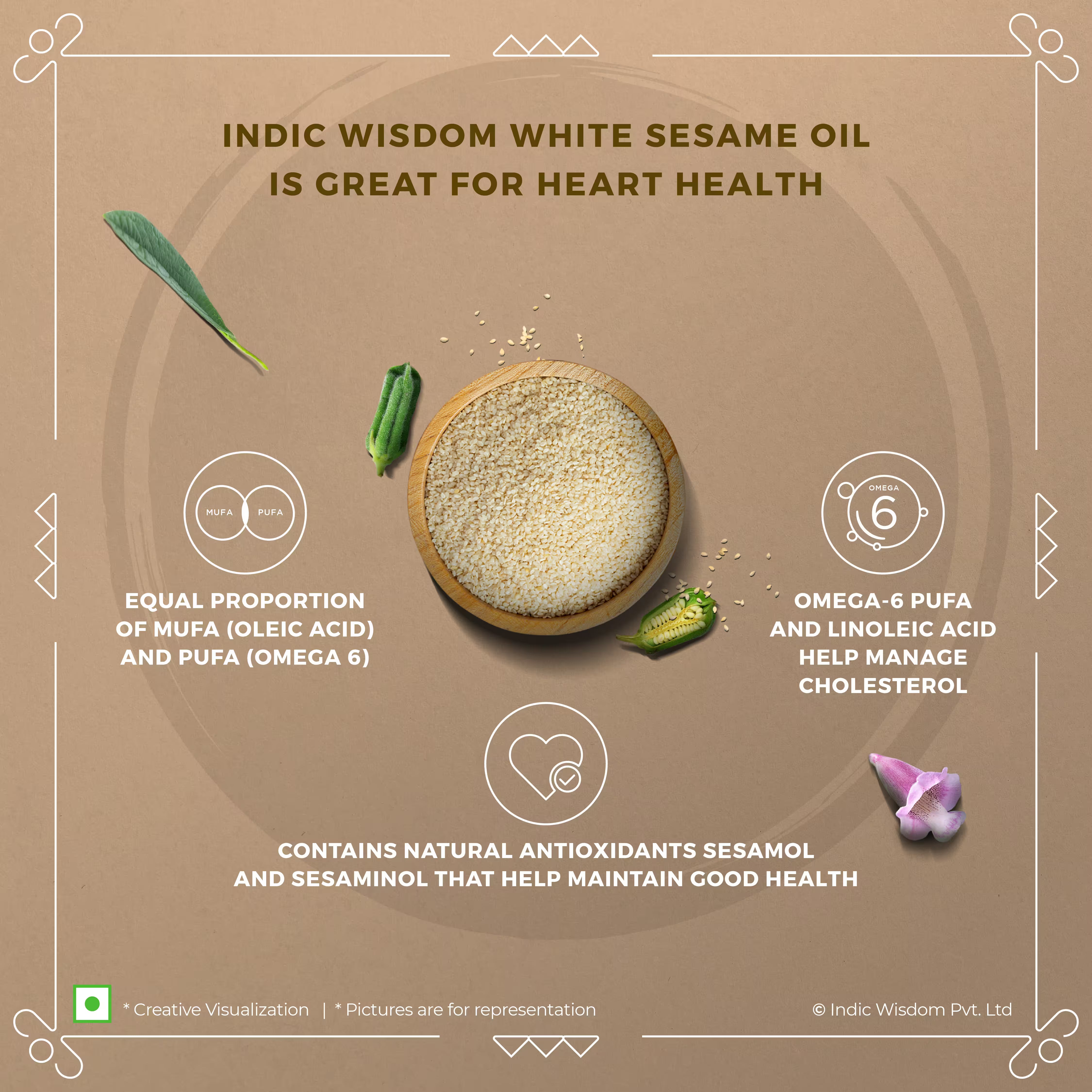 Image of Wood Pressed White Sesame Oil (Cold Pressed White Sesame Oil - Extracted on Wooden Churner)