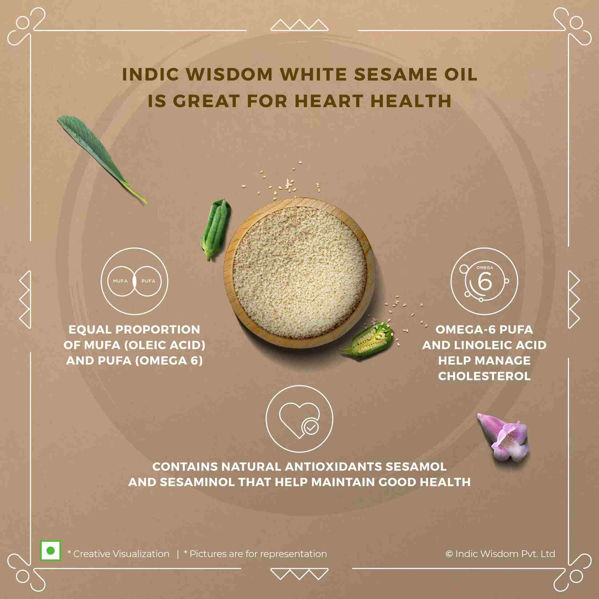 Image of Wood Pressed White Sesame Oil (Cold Pressed)
