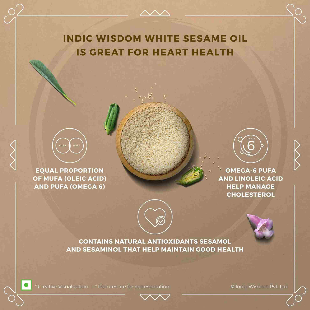 Wood Pressed White Sesame Oil (Cold Pressed)