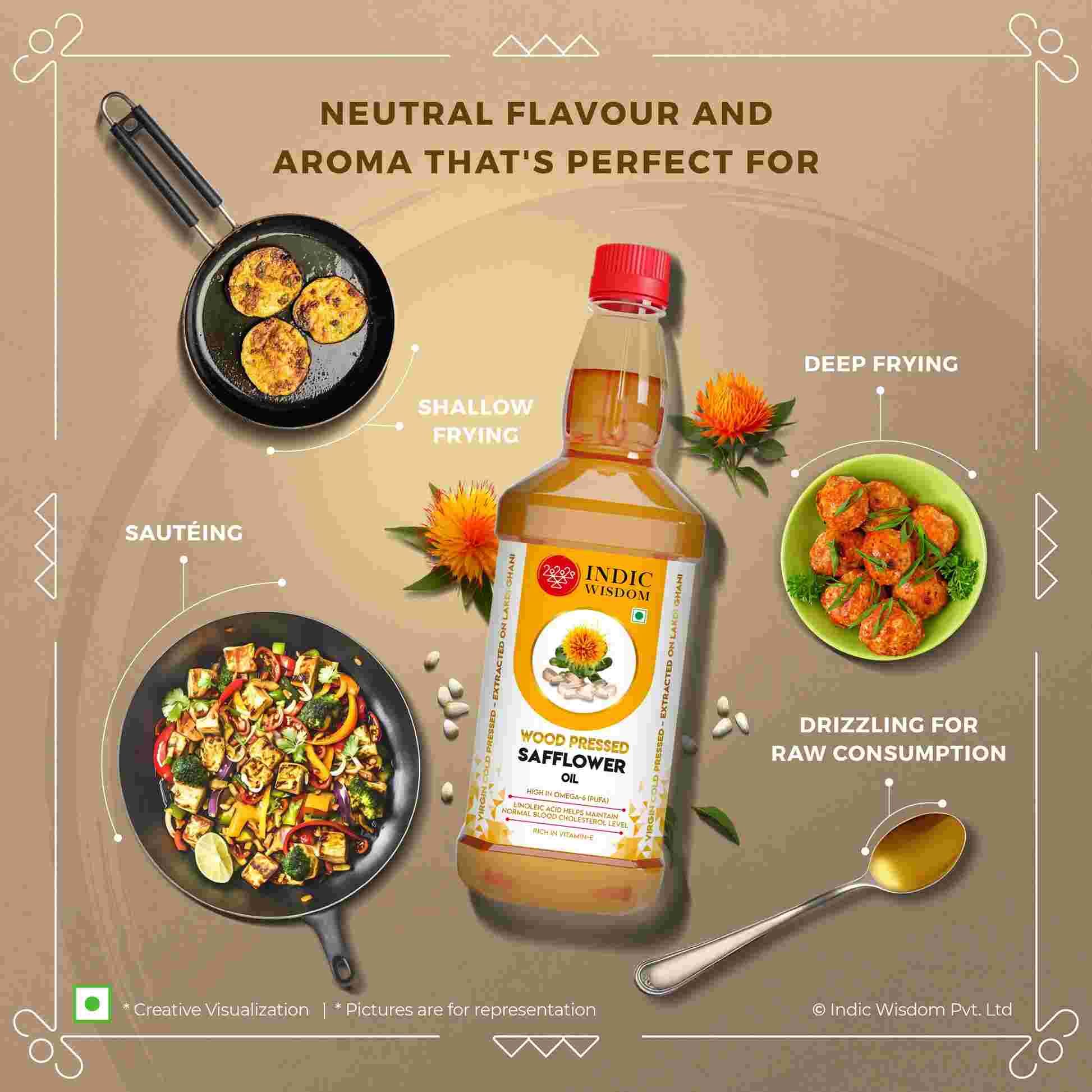 Image of Wood Pressed Safflower Oil (Cold Pressed)