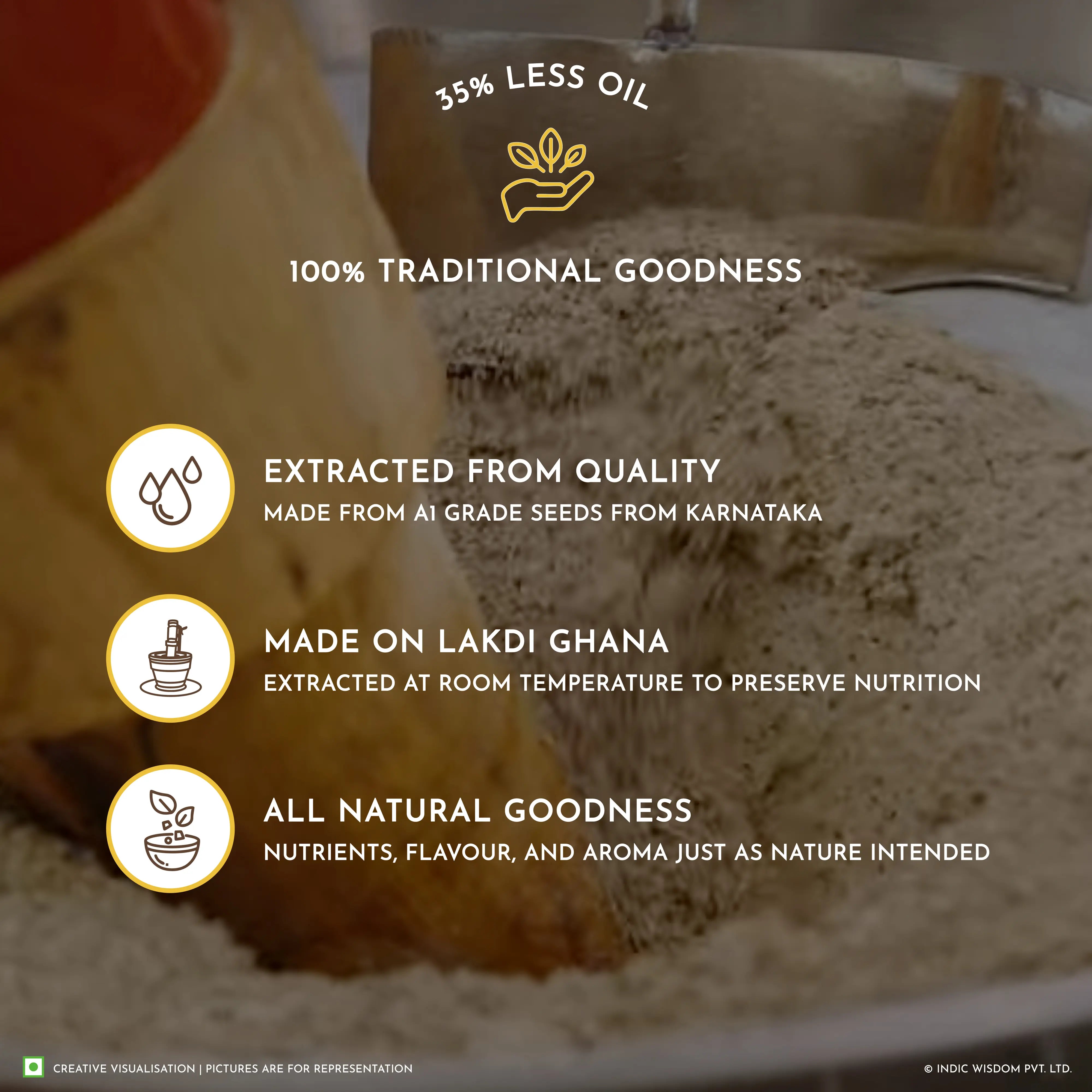 Image of Indic Wisdom NAVA Cold Pressed Sunflower Oil Spray (Cooking Oil Spray) (No Aerosol/ CFCs/ Preservatives) (Extracted on Wooden Churner) - 250 ml