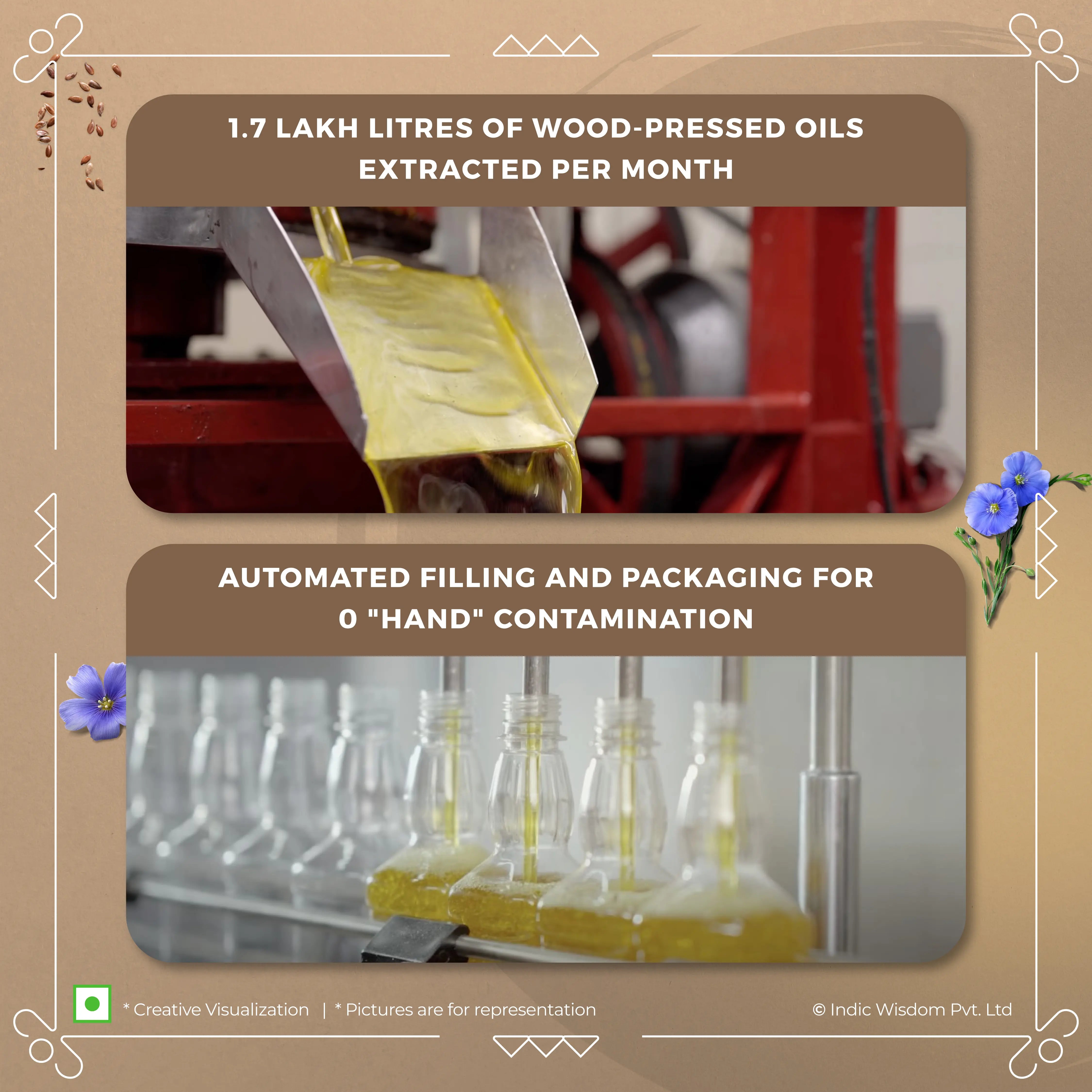 Image of Wood Pressed Flaxseed Oil (Cold Pressed Flaxseed Oil - Extracted on Wooden Churner)