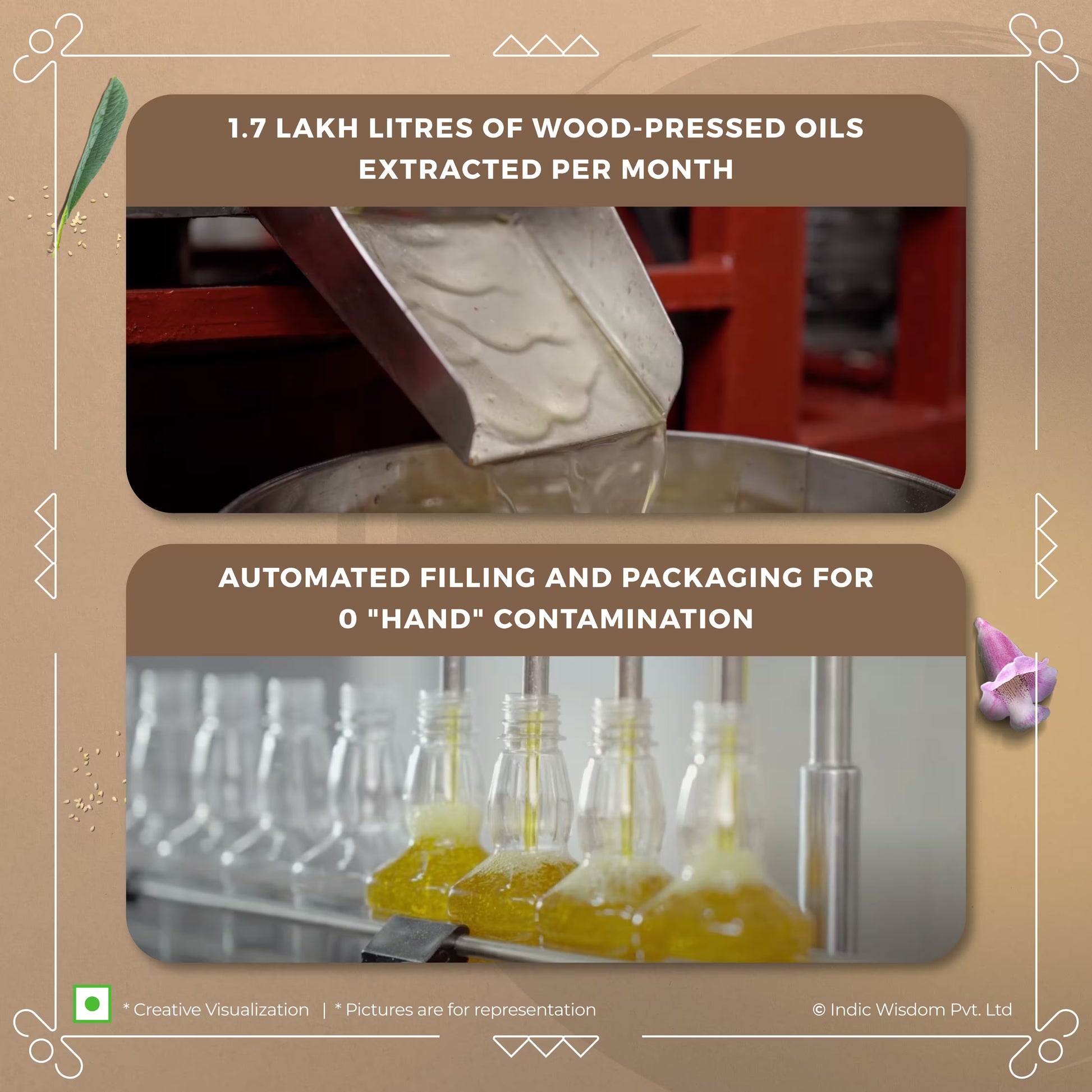 Wood Pressed White Sesame Oil (Cold Pressed White Sesame Oil - Extracted on Wooden Churner)