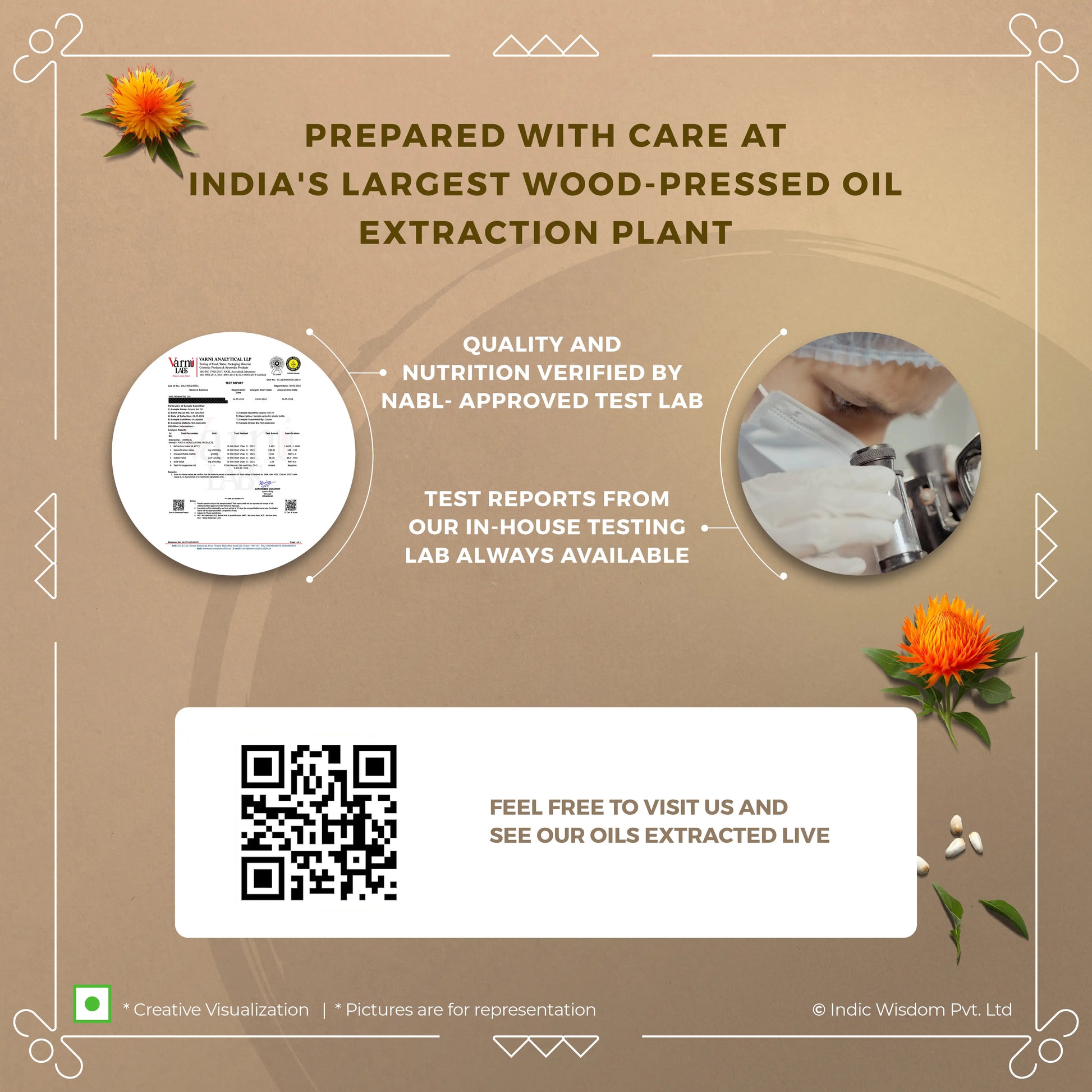 Wood Pressed Safflower Oil (Cold Pressed Safflower Oil - Extracted on Wooden Churner)