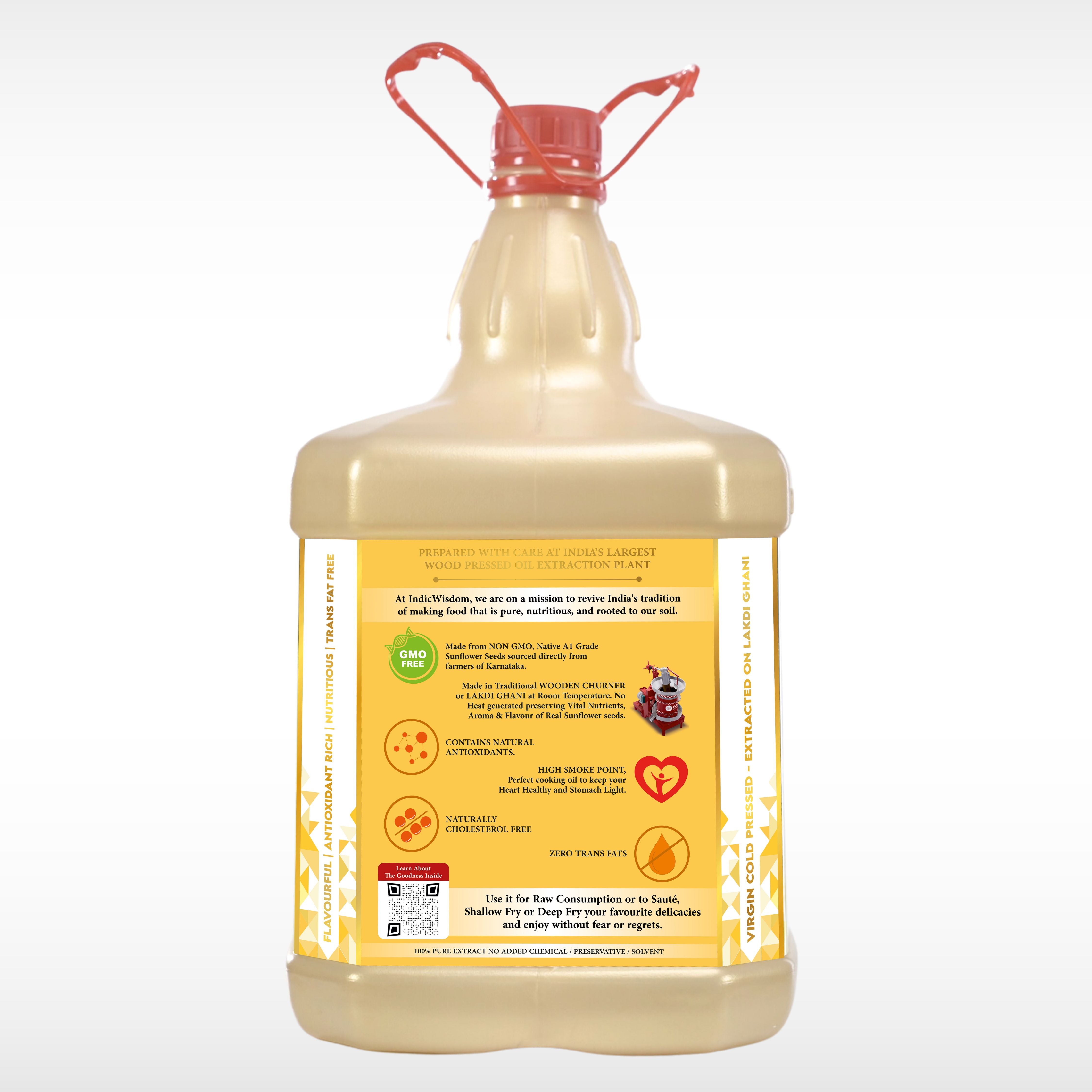 Image of Wood Pressed Sunflower Oil (Cold Pressed Sunflower Oil - Extracted on Wooden Churner)