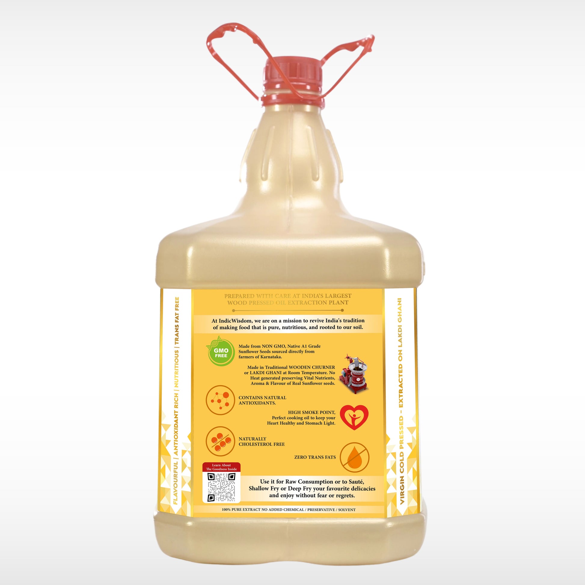 Wood Pressed Sunflower Oil (Cold Pressed Sunflower Oil - Extracted on Wooden Churner)