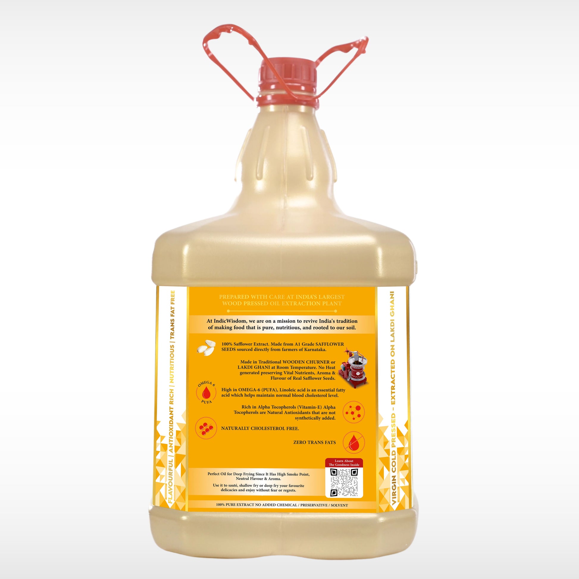 Wood Pressed Safflower Oil (Cold Pressed Safflower Oil - Extracted on Wooden Churner)