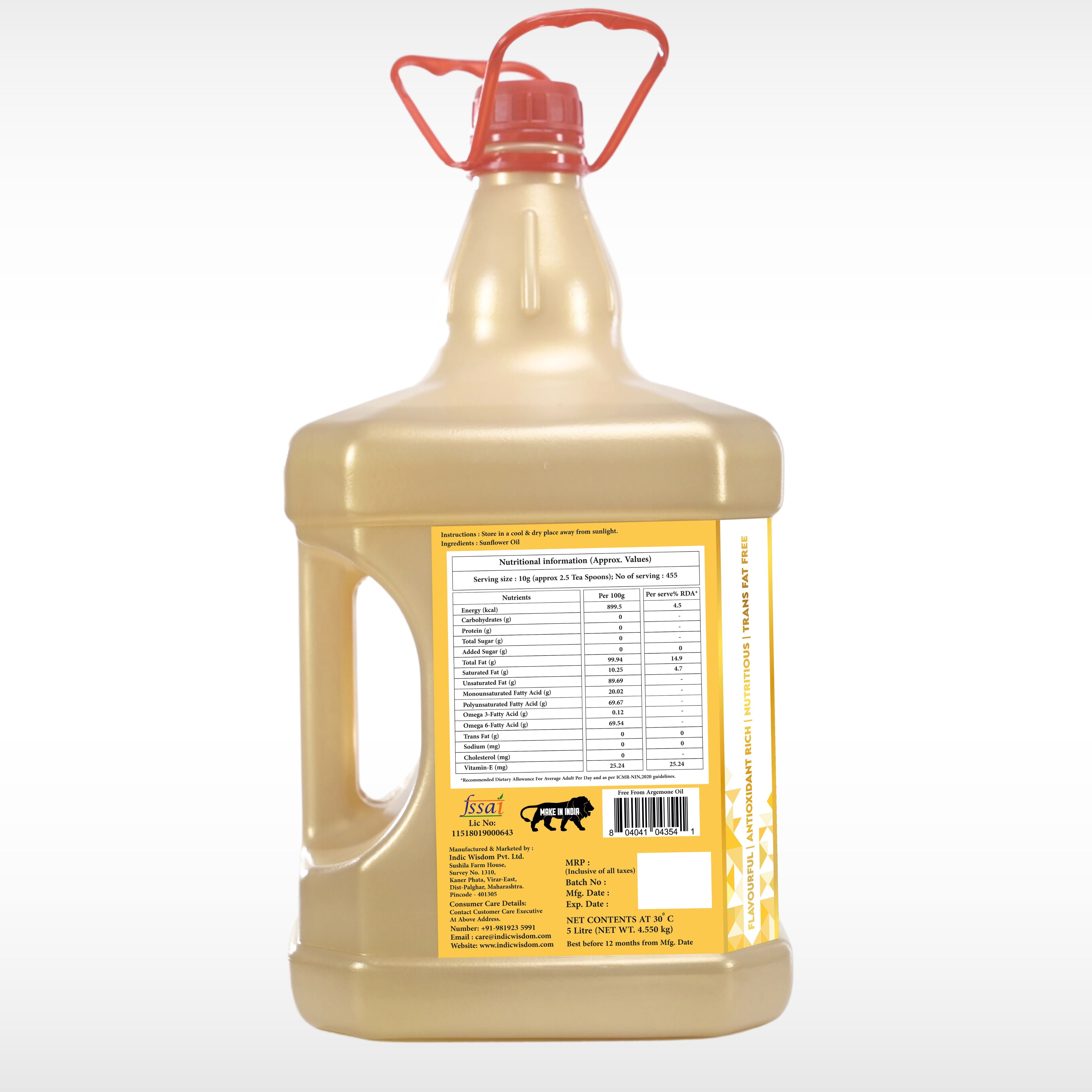 Image of Wood Pressed Sunflower Oil (Cold Pressed Sunflower Oil - Extracted on Wooden Churner)