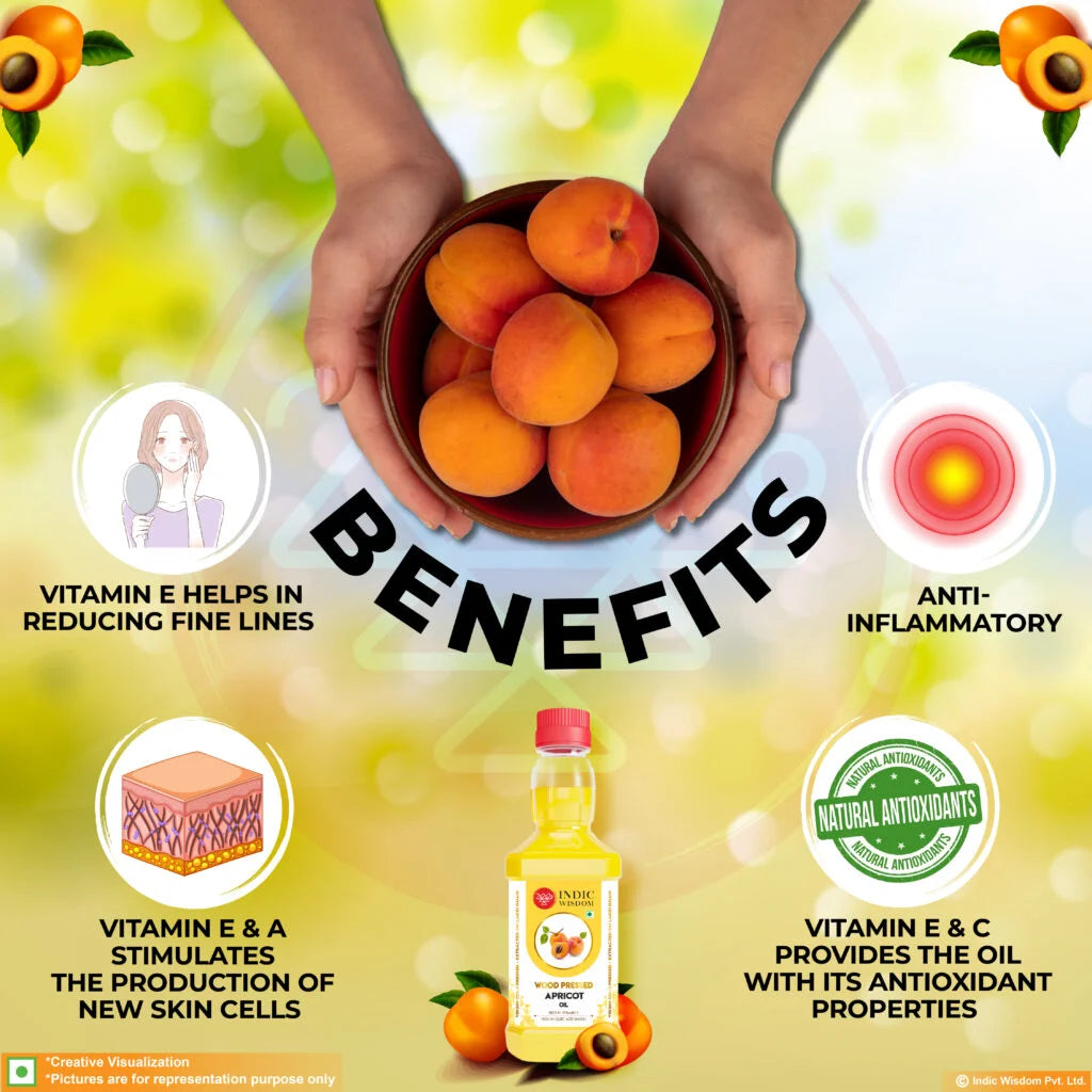 Image of Wood Pressed Apricot Oil (Cold Pressed Apricot Oil - Extracted on Wooden Churner)