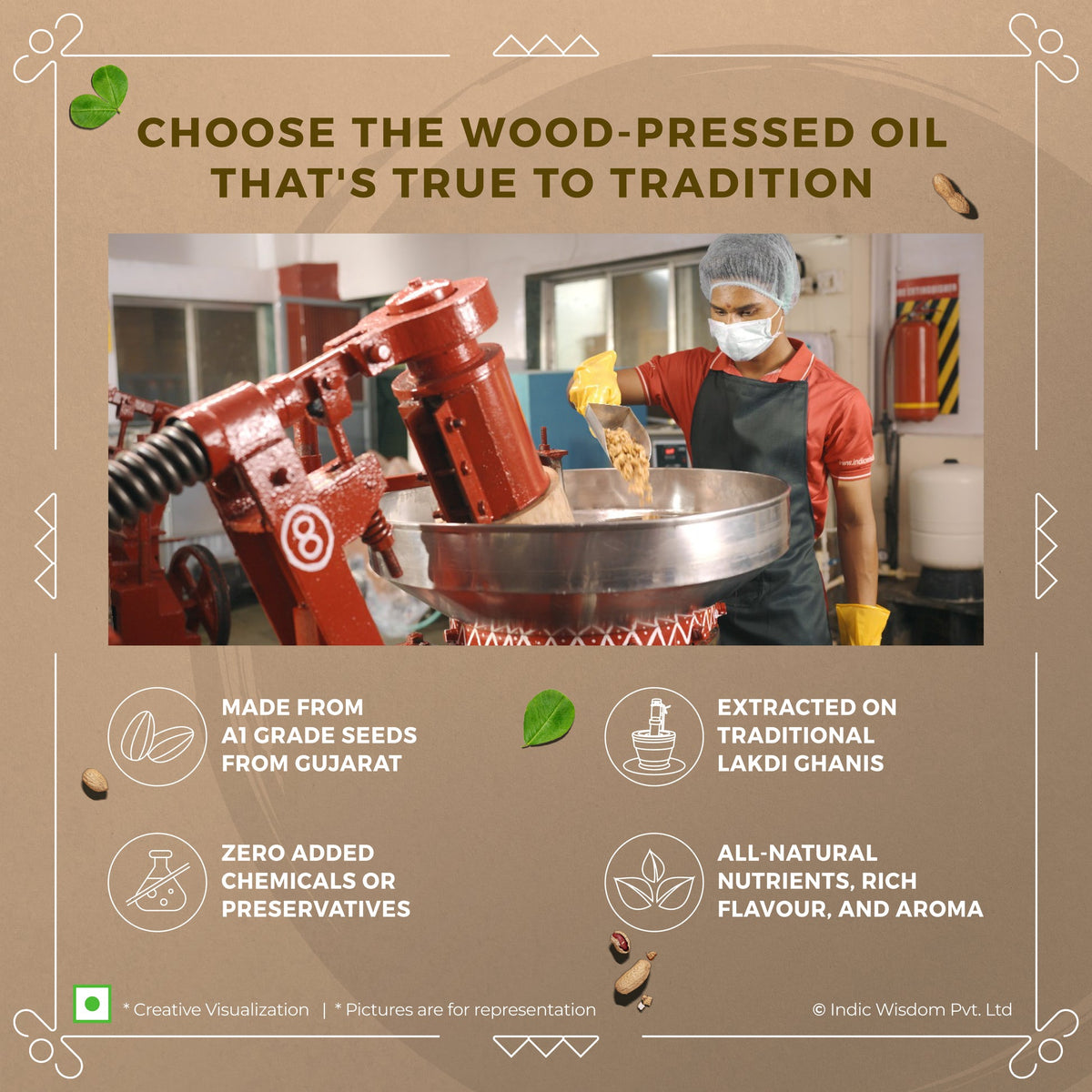 Wood Pressed Groundnut Oil (Cold Pressed)