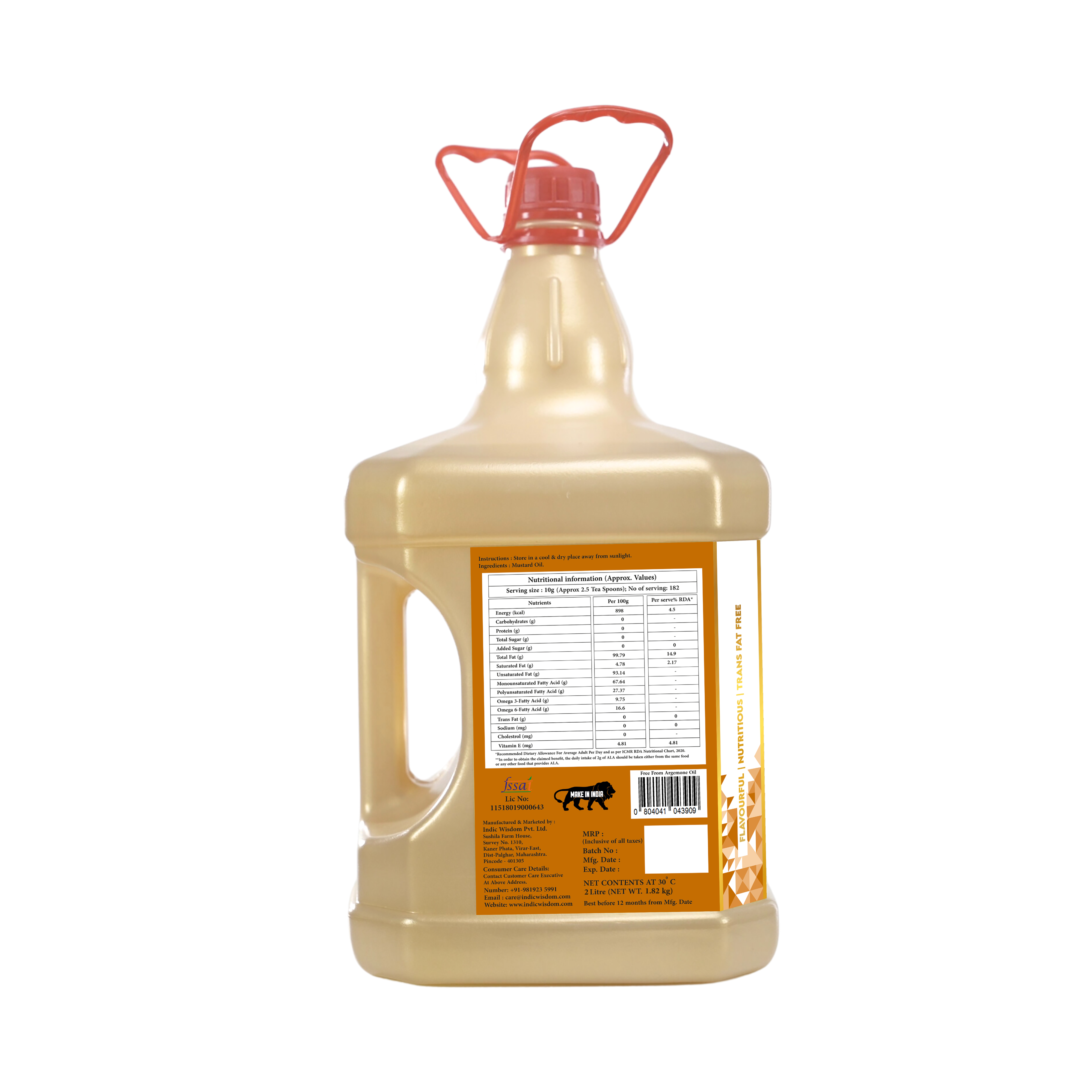 Image of Cold Pressed Mustard Oil, Pure & Unrefined Cold Pressed Sarson Oil
