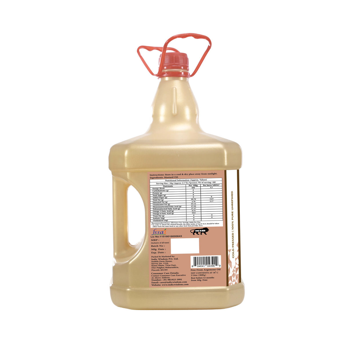 Cold Pressed Mustard Oil, Pure & Unrefined Cold Pressed Sarson Oil