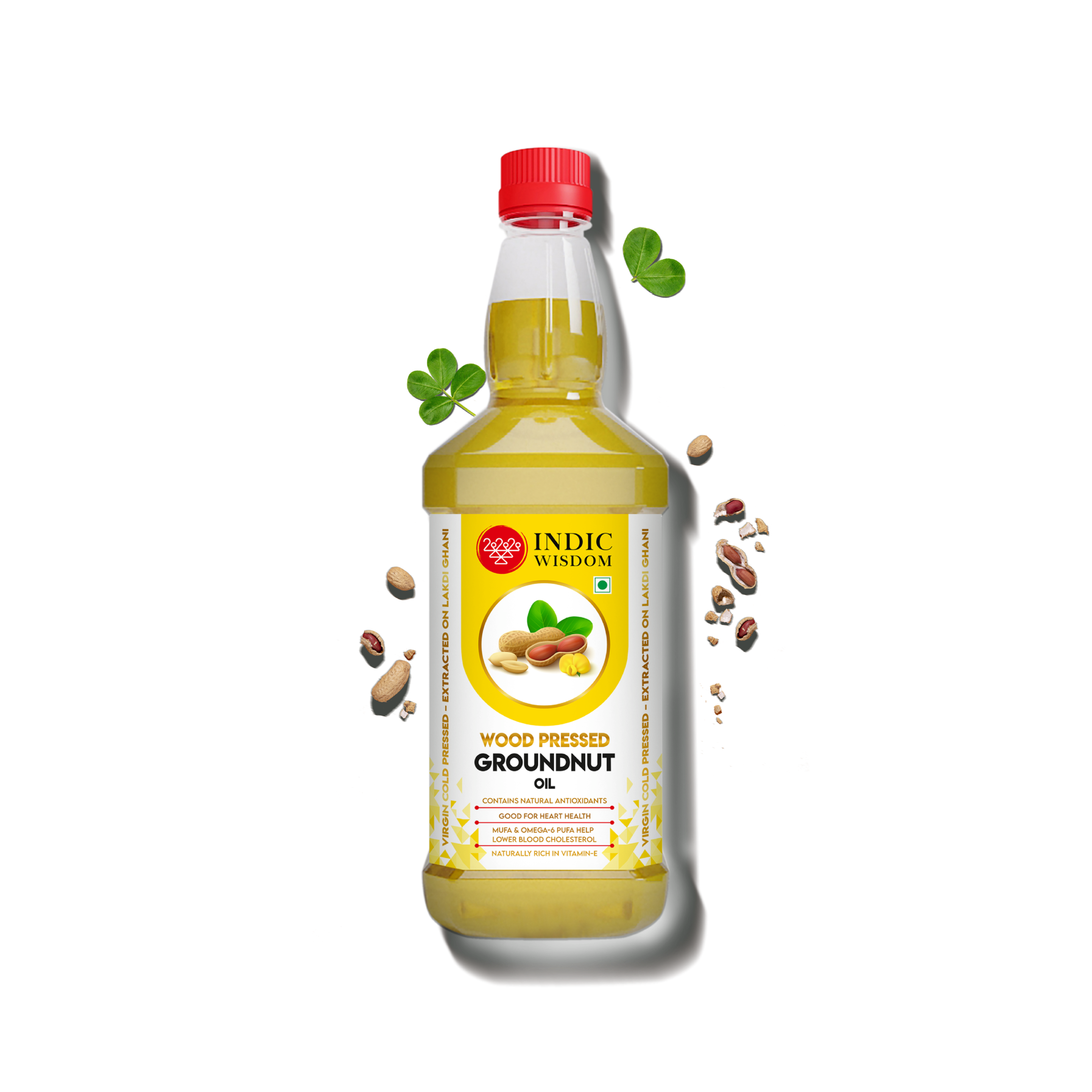 Image of Indic Wisdom Wood Pressed Groundnut Oil (Cold Pressed Groundnut Oil - Extracted on Wooden Churner)