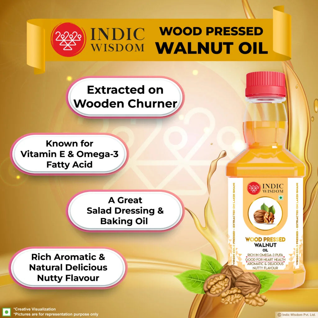 Wood Pressed Walnut Oil (Cold Pressed Walnut Oil - Extracted on Wooden Churner)
