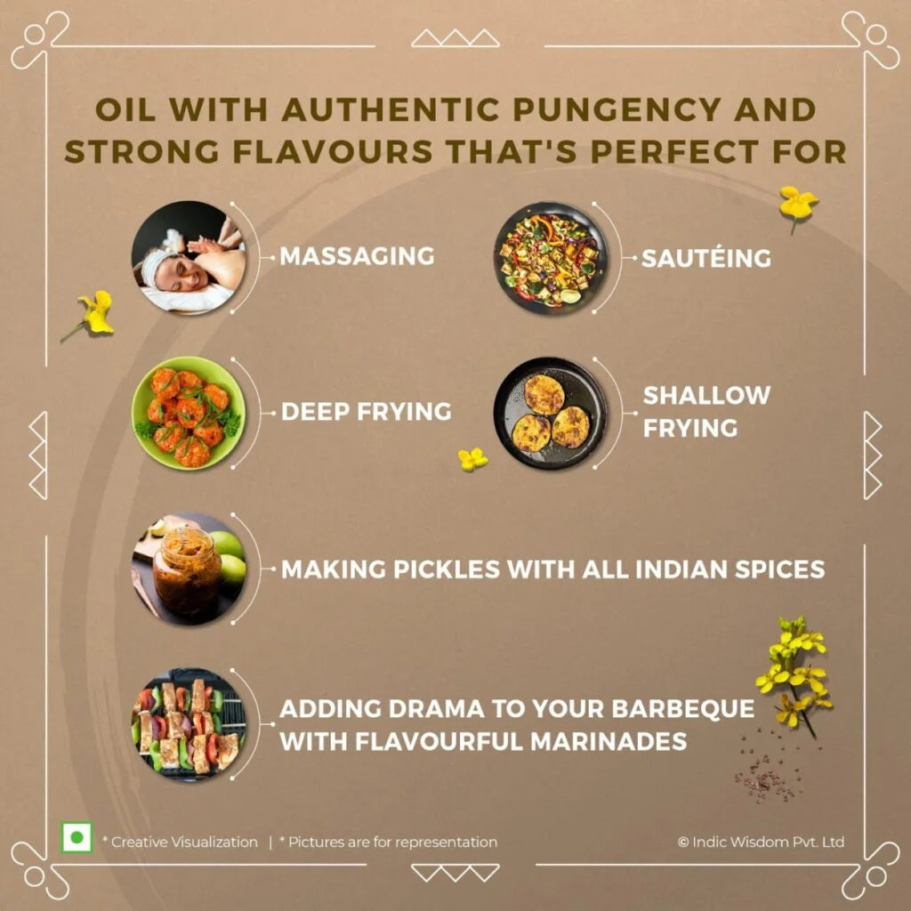 Image of Cold Pressed Mustard Oil, Pure & Unrefined Sarson Oil