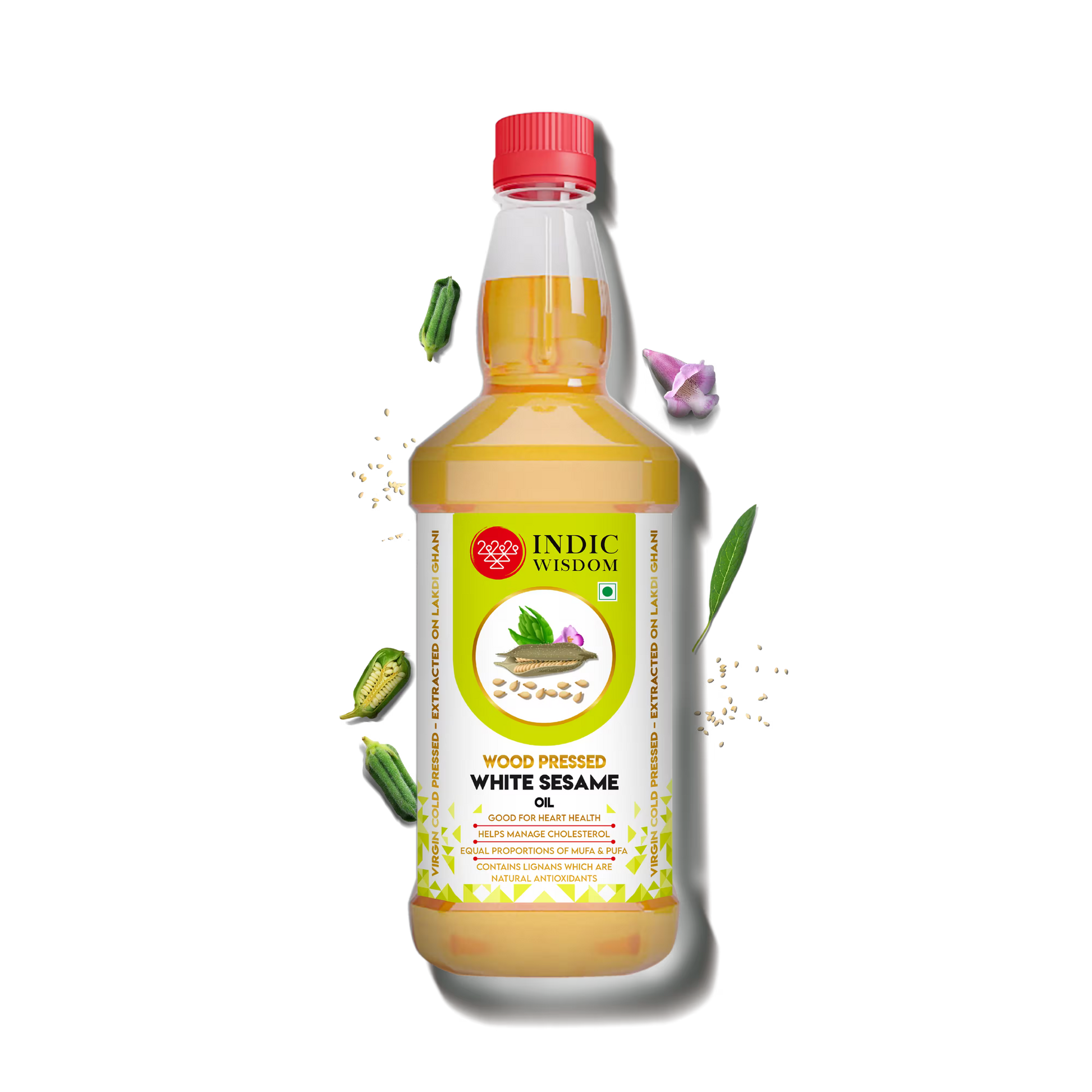 Bottle of Indic Wisdom White Sesame Oil