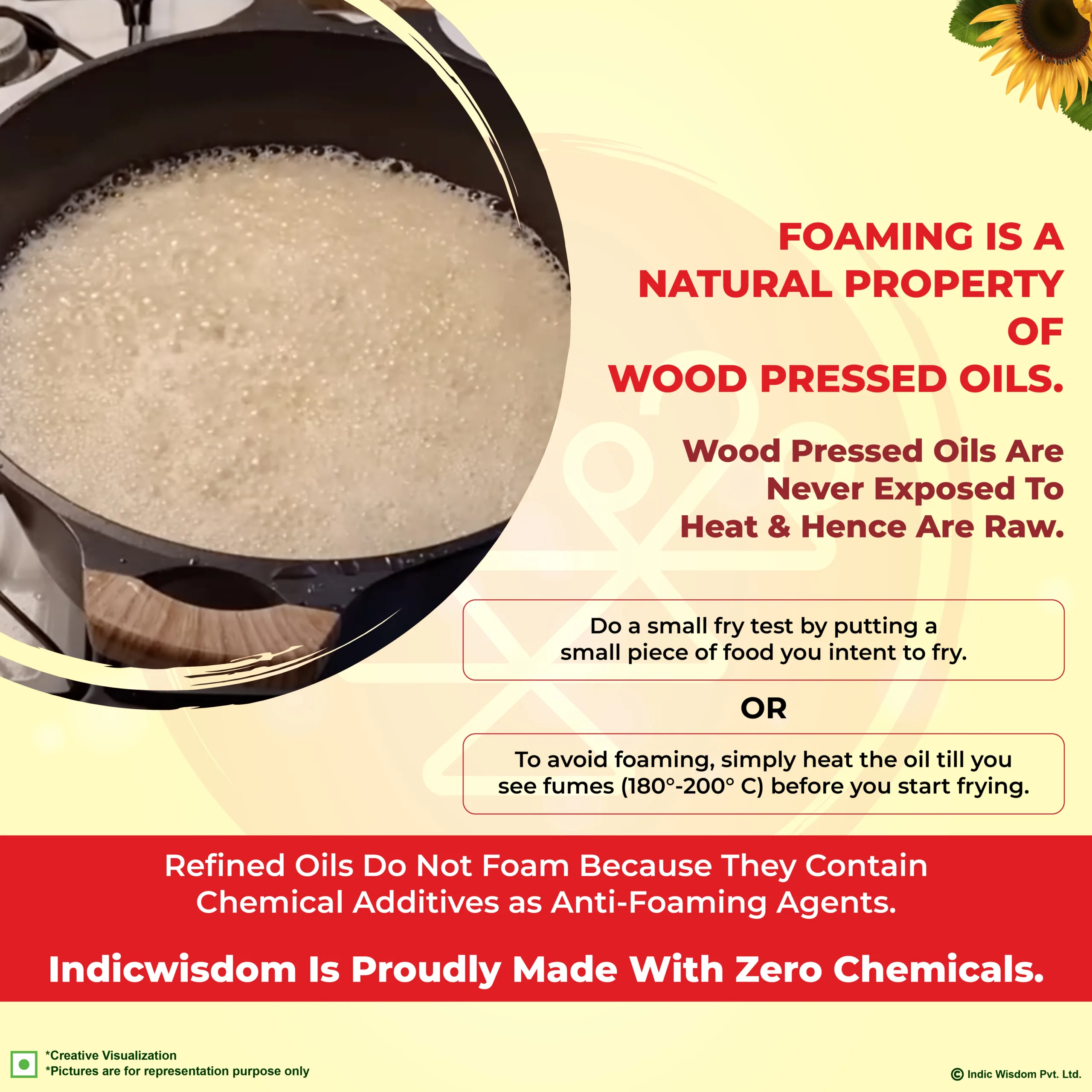 Foaming is a natural property of wood pressed oils